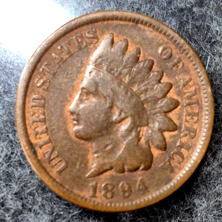 1894 Indian Head Cent Very Good Partial LIBERTY Bronze 1C US Penny Coin