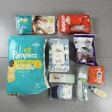 Baby Essentials Lot Pampers Swaddlers 1 Huggies Diapers Avent Dr Browns Aveeno