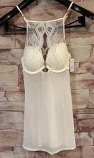 Auden White High Neck Lingerie Babydoll w/ Thong. Size: XS.