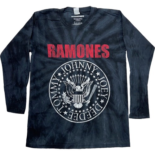 Men's Ramones Presidential Seal (Dip-Dye) Tie Dye Long Sleeve X-Large Black