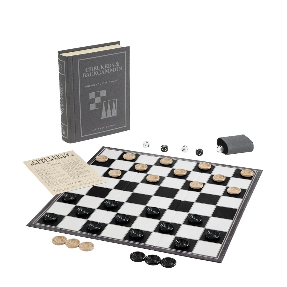 Checkers & Backgammon Vintage Bookshelf Edition Board Game - Image 3 of 4