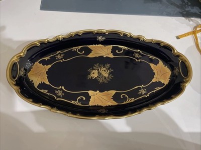 Weimar Cobalt/GOLD JUTTA 19.5 Porcelain Oval Huge Platter/ PLATE-brand New