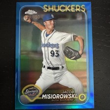 2024 Topps Chrome Pro Debut Jacob Misiorowski #PDC-171 Blue Foil /150 Brewers