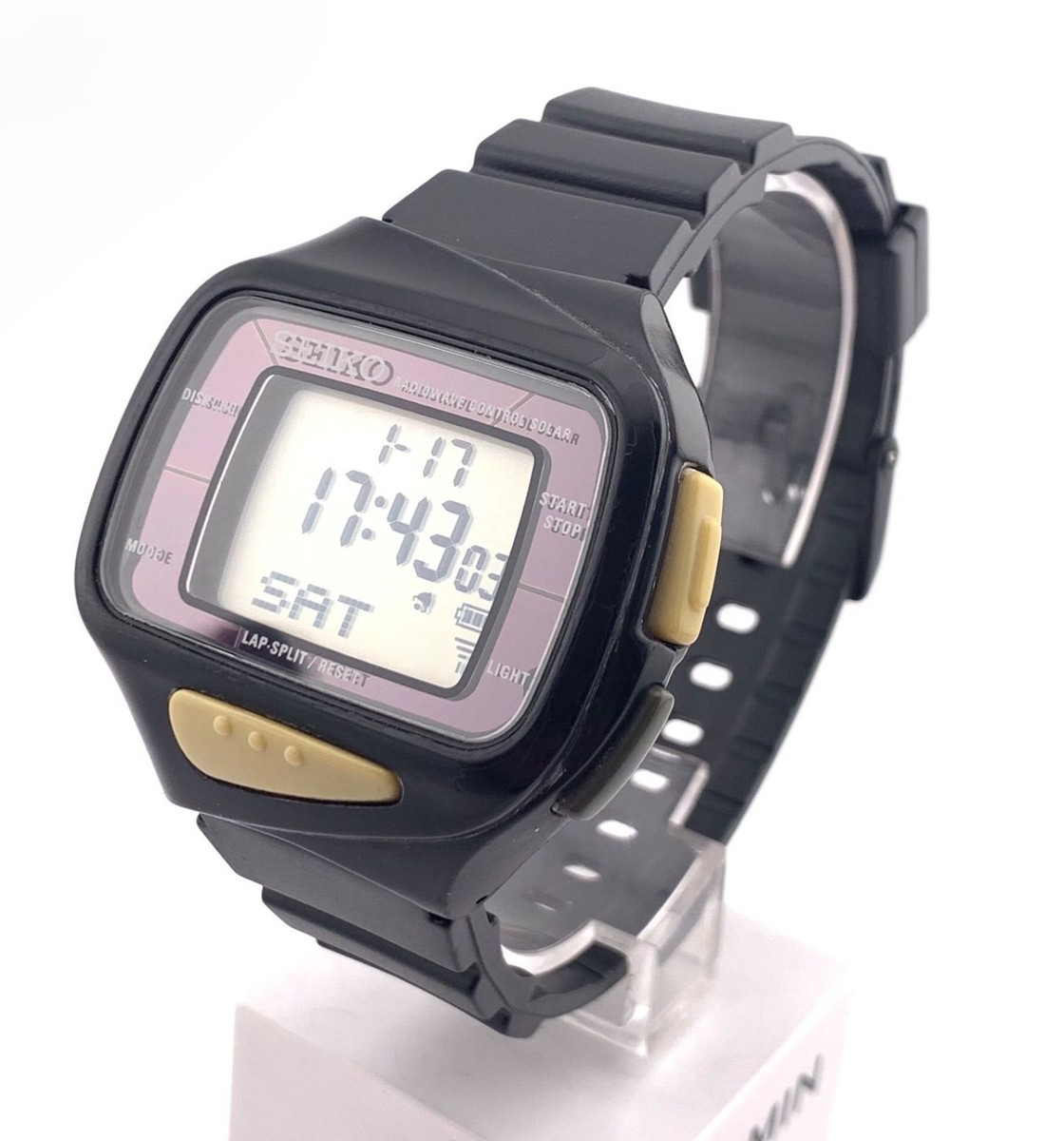 SEIKO S750-0AA0 RADIOWAVE CONTROL SOLAR men Quartz Black Watch