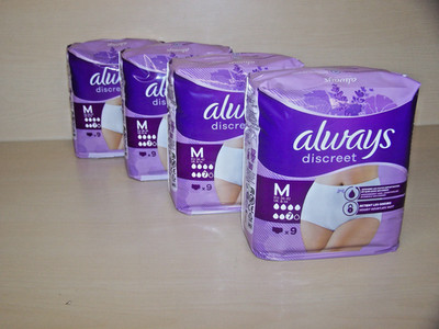 Always Discreet Inkontinenz Pants Gr. M Plus  72 Höschen Monatspaket 8 x 9 Stück