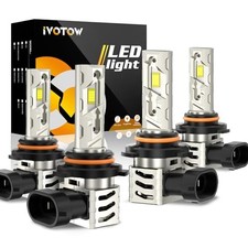 Vision 9005/HB3 9006/HB4 Bulbs Combo, 64,000 LM Fog Light 6000K Cool 9005 9006