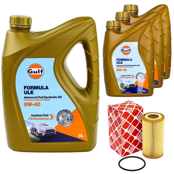 MotoröL Set Gulf Formula ULE 5W-40 8 Liter + ÖLfilter FüR VW Amarok Pritsche-image