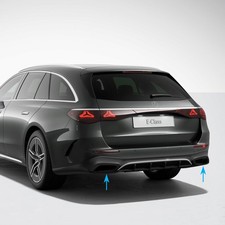 Auspuffblenden AMG Nightpaket E-Klasse S214 T-Modell schwarz gl&auml;nzend