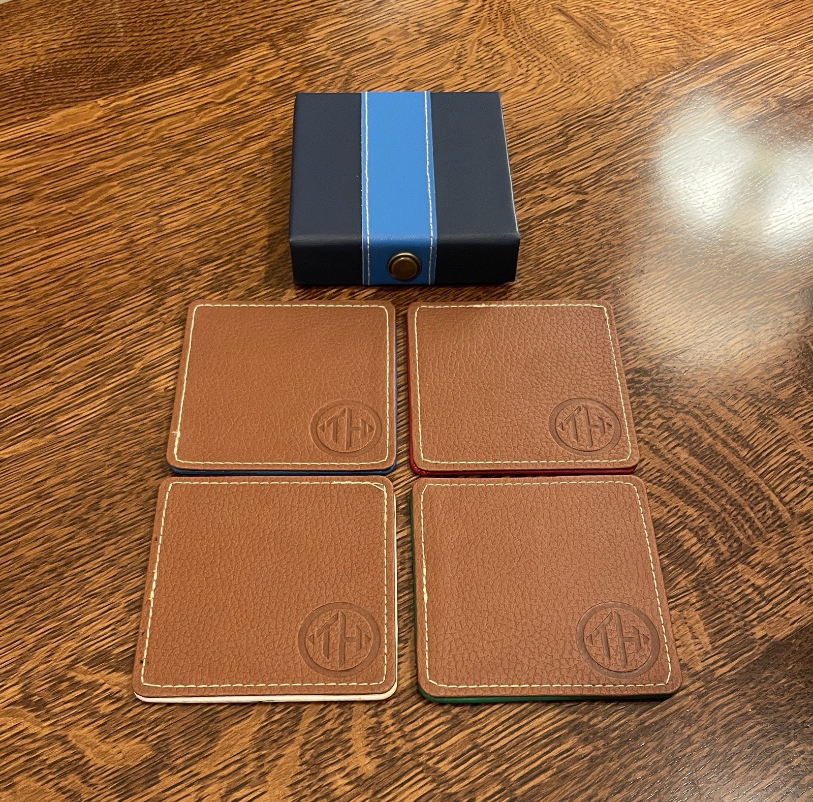 Tommy Hilfiger Leather Coasters set of 4 with Leather Box 2014 thumbnail 2