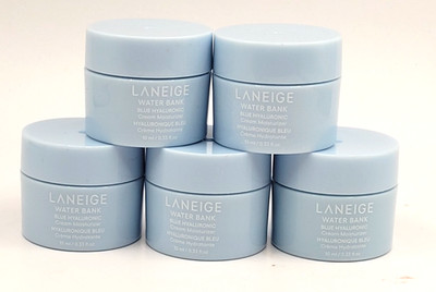 5 x LANEIGE WATER BANK BLUE HYALURONIC CREAM MOISTURIZER TRAVEL 0.33 FL OZ *5