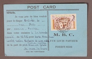 MayfairStamps Mauritius 1982 to MBC Forest-Side Post Card aaz_42617