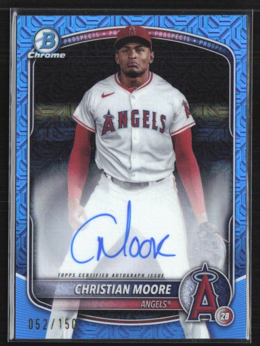 Christian Moore 2025 Bowman Chrome Mojo Mega Box Blue Auto /150 #BMA-CMO Los