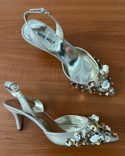 Nine West/ "Maceena" Lt.Gold Embellished/Slingback/NWB/ 7M