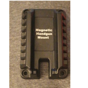 Magnetic Handgun Mount Black Plastic for Pistol Wall Mountable