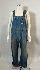 VINTAGE BIG MAC DISTRESSED PAINT SPLATTERED OVERALLS
