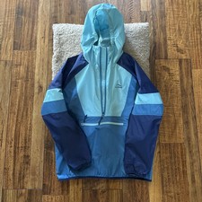 L.L. Bean Kids Size Large 14-16 Half-zip Rain Jacket, Blue Color Block