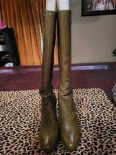 INC Elegant OLIVE Brown Knee High Boots, Size 10