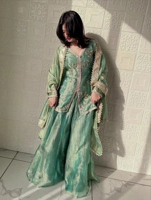 Neu Punjabi Kleid Pakistan Salwar Kameez Fertige Anzug Hochzeit Party 3 Piece - Bild 1 von 4