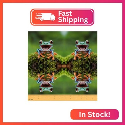 Feelyou Frog Fabric by The Yard, Tropical Wild Frog Upholstery, Nature Theme Ani