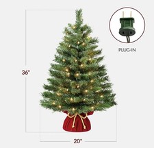 Best Choice Products 3ft Pre-Lit Artificial Green Christmas Tree Plug-In
