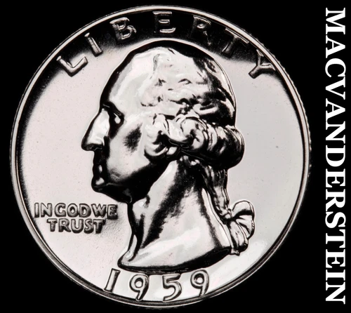 1959 Silver Washington Quarter - Choice Gem Proof  Lustrous  No Reserve  #G8797