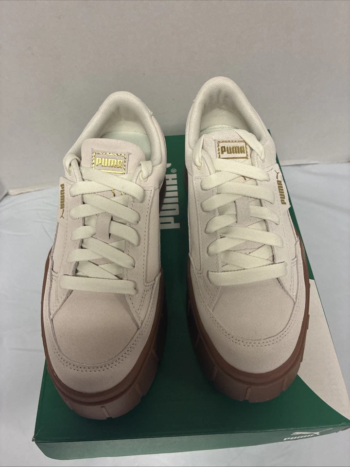 PUMA Mayze Stack Soft Winter Platform  Womens White Sneakers Casual Shoes Size 8 - Image 3 of 4