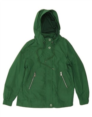 ESPRIT Womens Hooded Windbreaker Jacket UK 14 Medium Green Polyester DT23