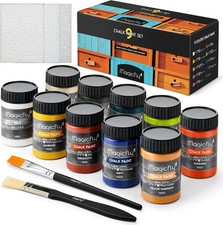 15 Pcs Chalk Furniture Paint Set, 9 Colors Ul...