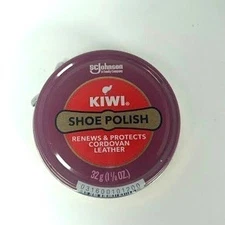Kiwi Shoe Polish  Cordovan Leather Renew Protect 32g 1 1/8 oz One Tin