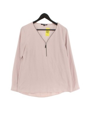 Comma Damen Bluse UK 10 Lila 100% Polyester Langarm V-Ausschnitt Basic