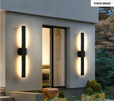 2-Pack 59" Black Modern LED Outdoor/ Inddor Wall Sconce 3000K 4000K 5000K