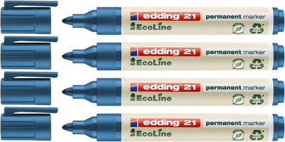 4x edding 21 EcoLine Permanentmarker blau
