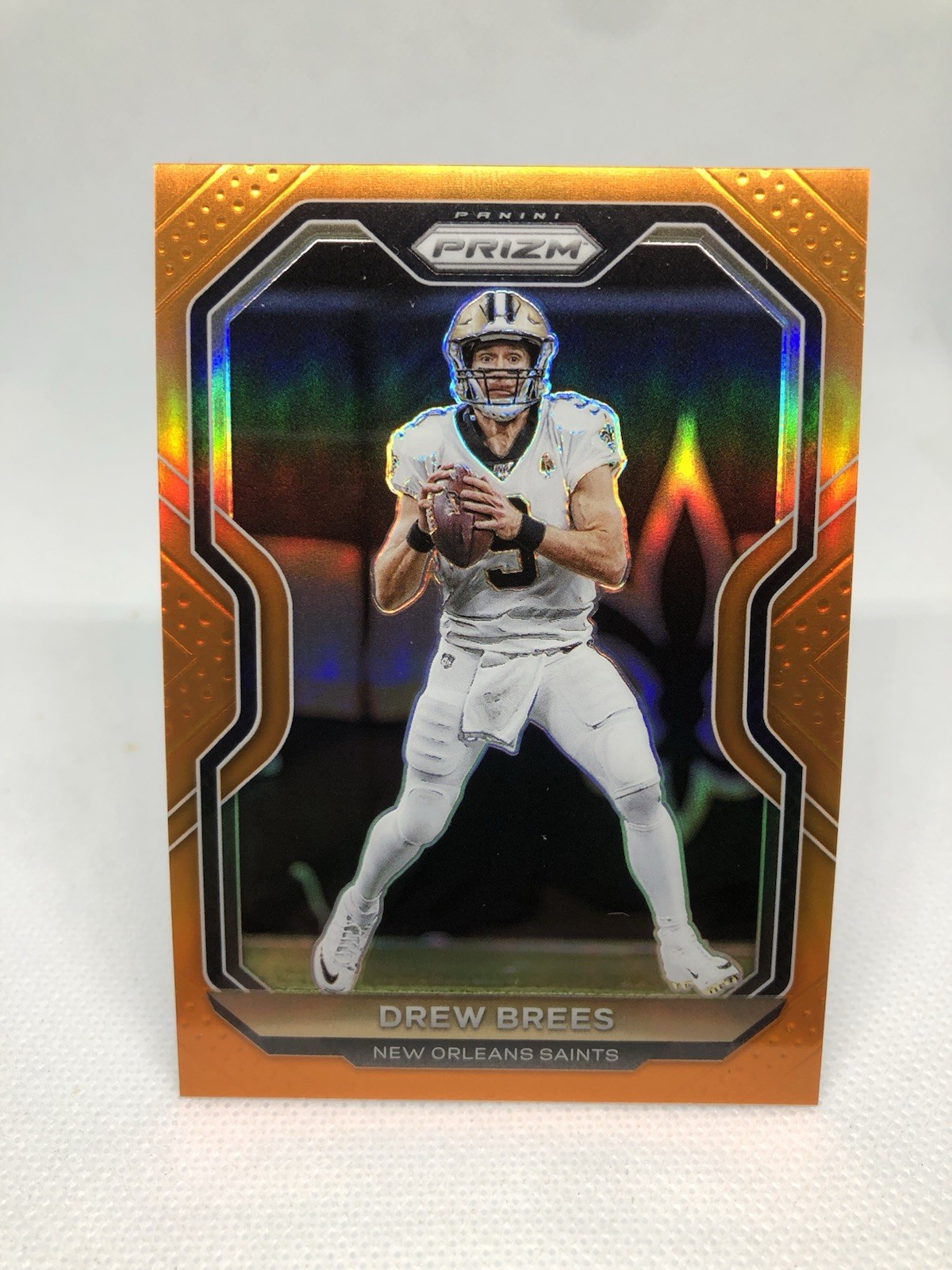 2020 Panini Prizm Orange Prizm /249 Drew Brees #243 Saints Card