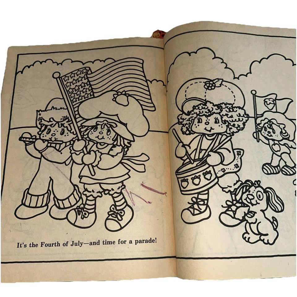 Two 1981 Strawberry Shortcake's Summer Fun Beach Coloring Books Vintage