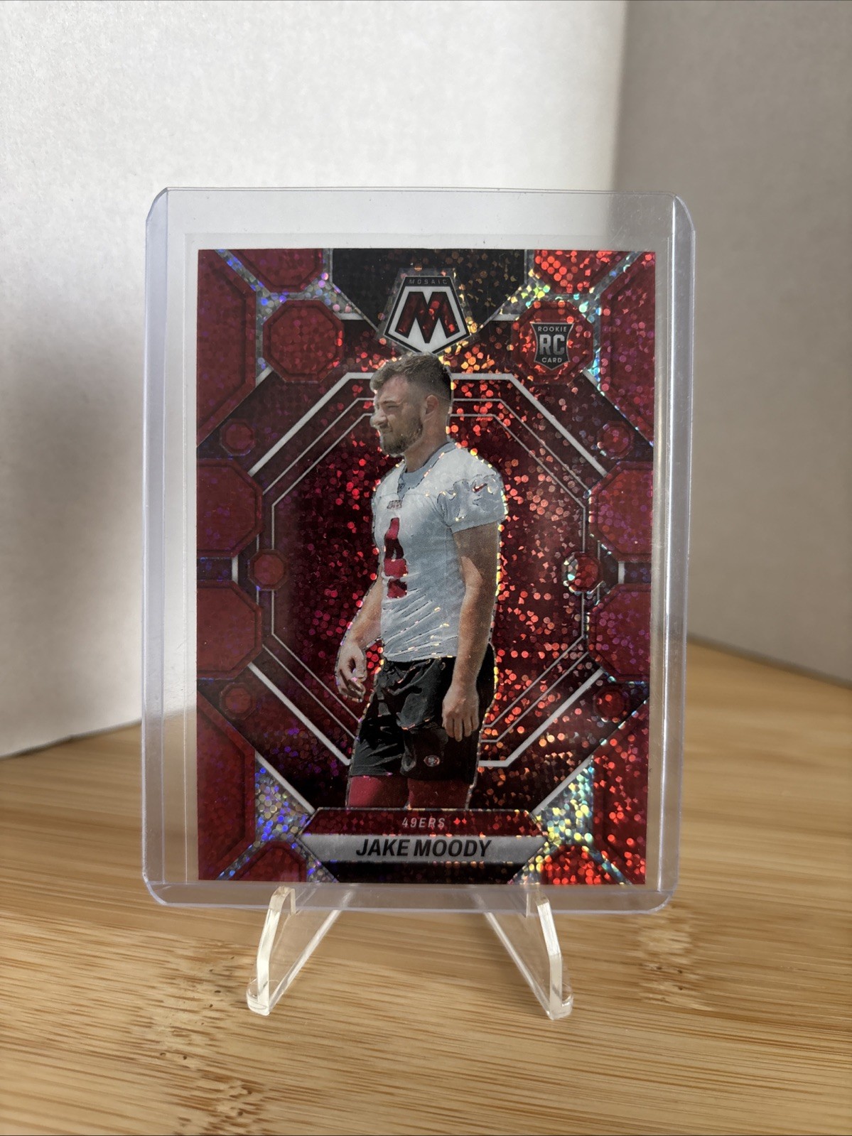 2023 Panini Mosaic - Rookies Jake Moody #326 Red Sparkle Prizm (RC)