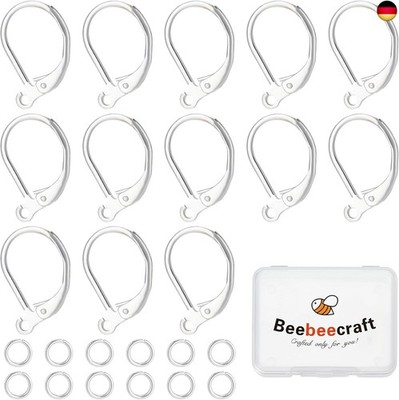 Beebeecraft 1 Box 20 Stück 925 Sterling Silber Plattierte Messing Ohrhaken Mit 