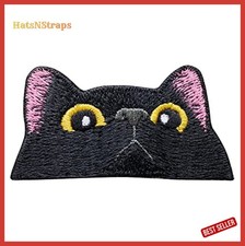 Black Cat Face Iron On Patches Embroidered Applique Clothing Sew On Jacket Jeans