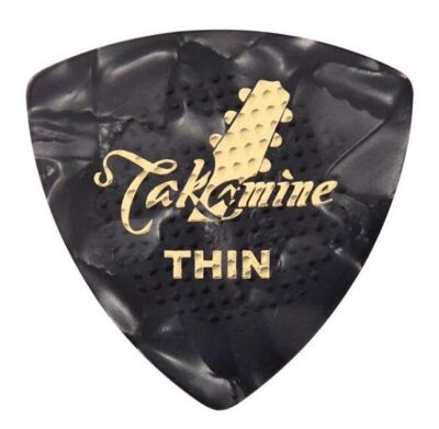 Takamine P1B-T Black Pearl DÜNN 0,5 mm Gitarren-Plektren 6, 12 oder 24 Plektr...