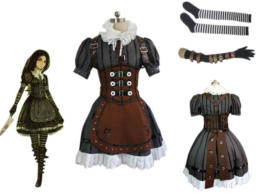 Alice-Madness Returns Alice Cosplay Costume - No Stain