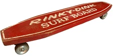 Rinky-Dink Surf Board Vintage Steel Metal Wheels Skateboard Wood Wooden Rinky