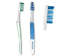 Reach Advanced Design Toothbrush - Adult Soft Full 12/Pk. Raised rubber ridges