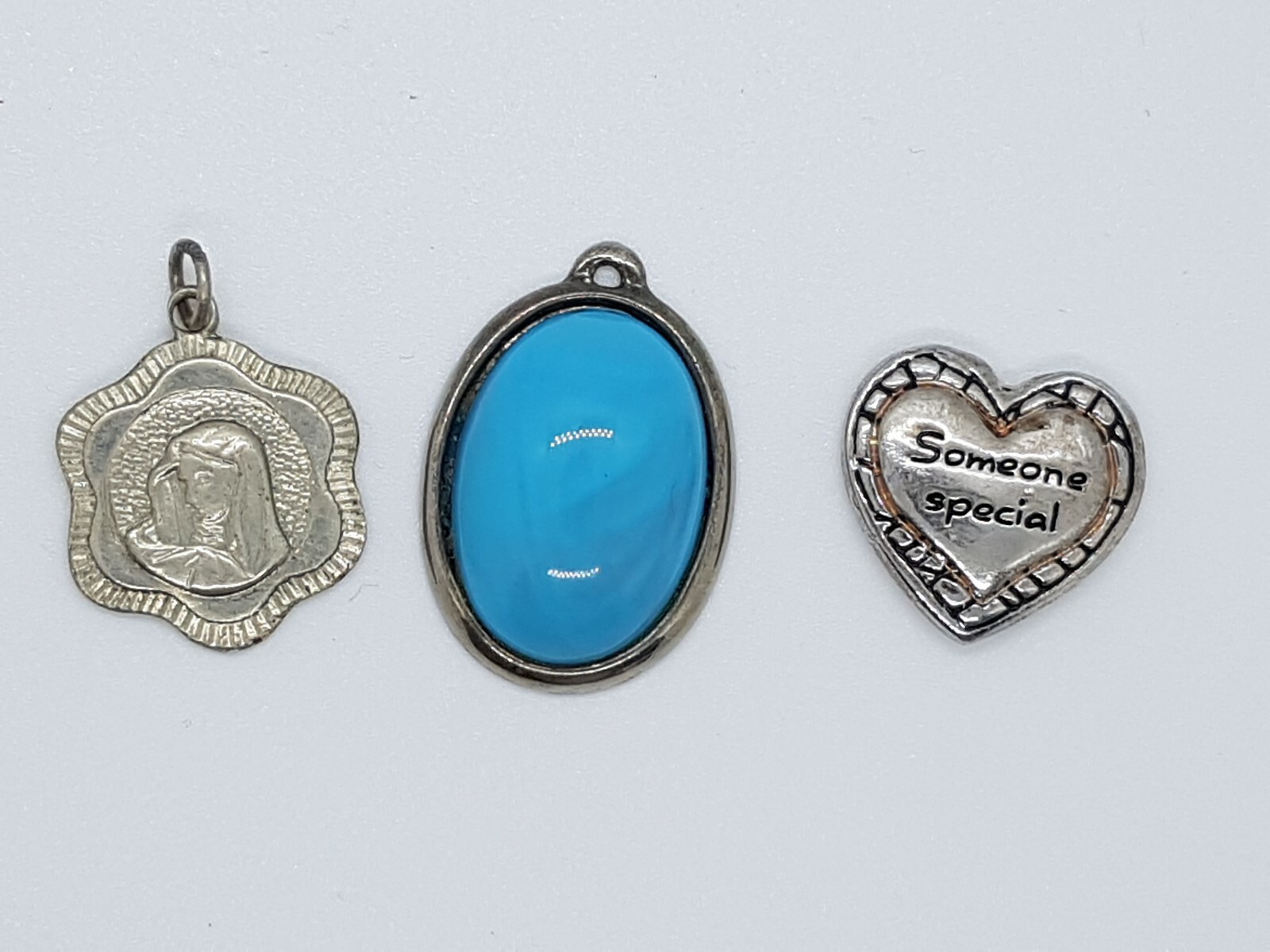 Pendents Unknown Materials Could be Silver & Turq… - image 1