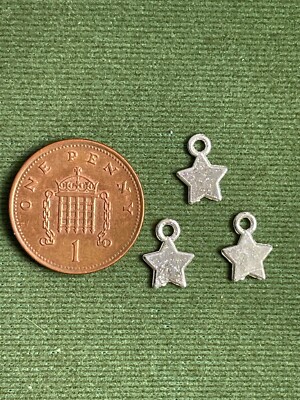 20 Stern Charms - klein - helles Silber - Nacht himmlisch Weihnachten