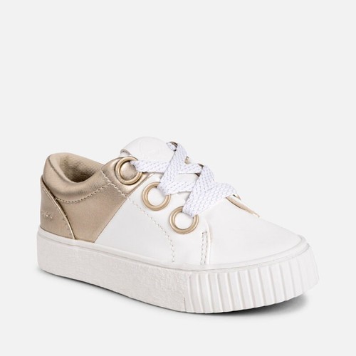 Zapatilla niña deportiva plataforma blanca y dorado Talla 33 Mayoral | eBay