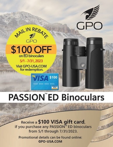 GPO B300 German Precision Optics PASSION ED 8x32 Binocular (Charcoal Black) - Picture 7 of 8