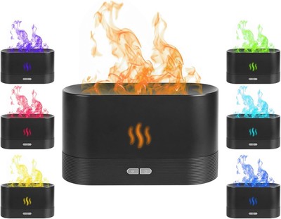 7-Color Flame Essential Oil Diffuser - 180ml Air Humidifier with Auto Shut-Off