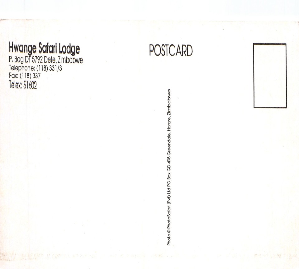 ZIMBABWE HWANGE HWANGE SAFARI LODGE eBay