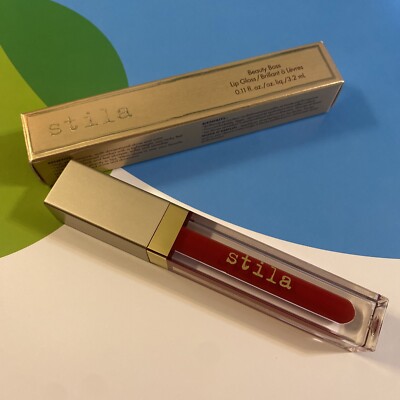 Stila Beauty Boss Lip Gloss - In The Red Full Size 0.11 fl oz- Plumper Hydrating
