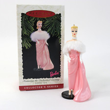 Hallmark Keepsake Barbie Christmas Ornaments 1996 Enchanted Evening Pink Dress