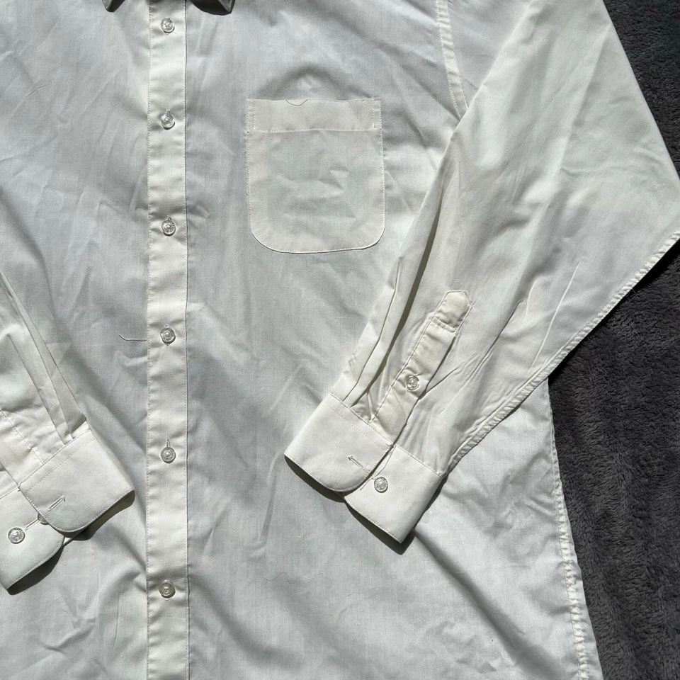 Camisa de vestir Daniel Ellissa para hombre 17 1/2 marfil liso con puños convertibles 36-37 Foto 3 de 4